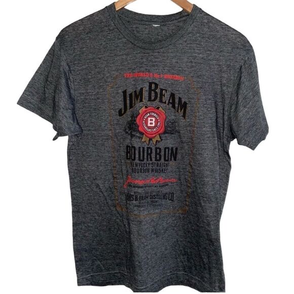 Jim Beam Kentucky Bourbon Whiskey Grey T-Shirt - Picture 1 of 7